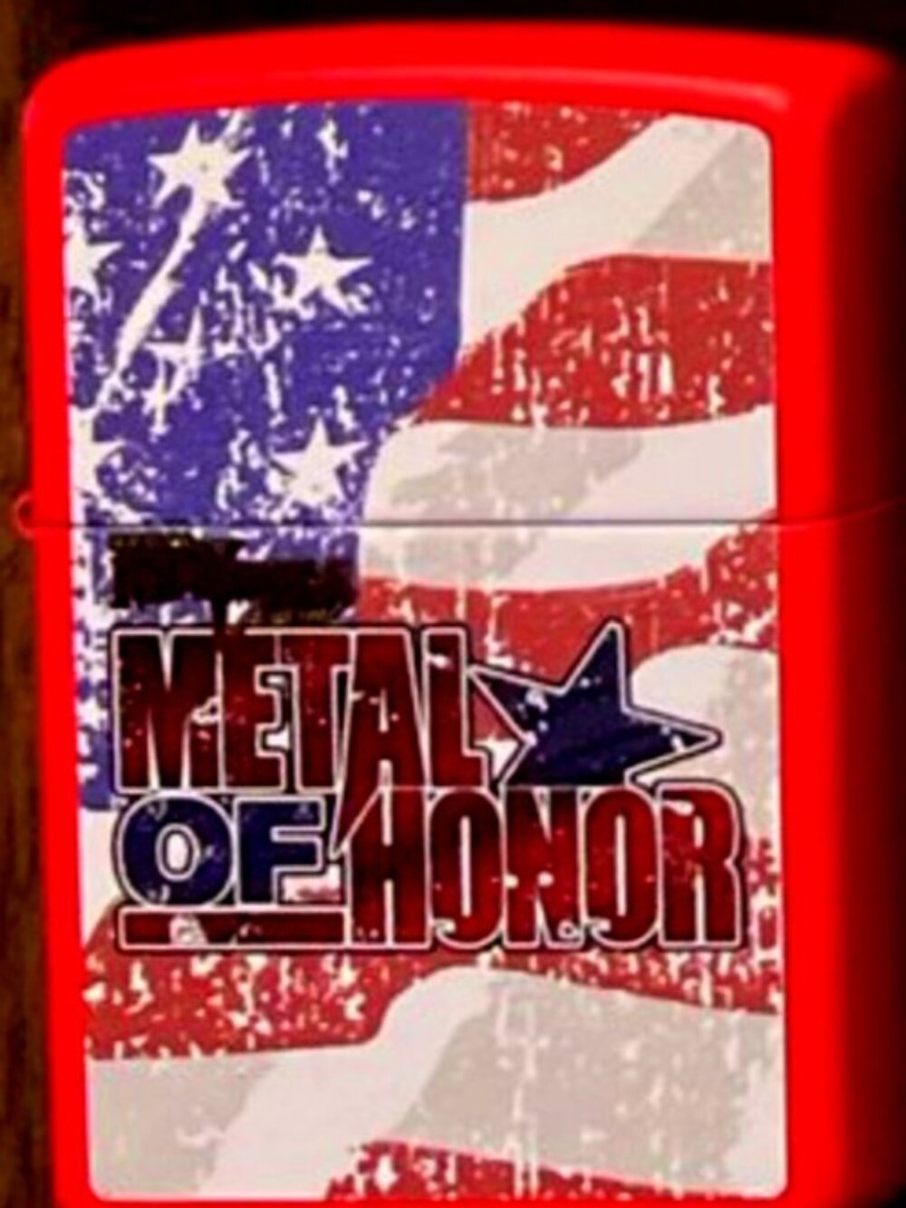 Patriotic Metal of HonorRed Matte Zippo Lighter